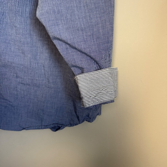 Izod Men's Performance Button‎ Down Long Sleeve Shirt Blue XL Flip Cuffs Stretch - Picture 7 of 16